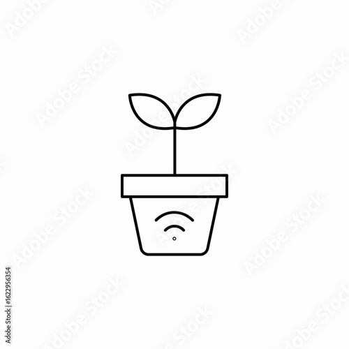 smart gardening icon sign vector