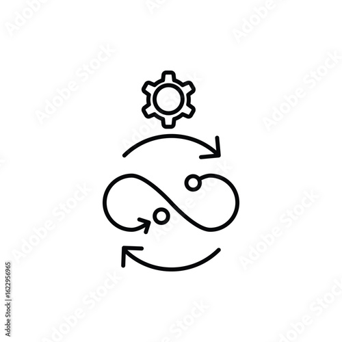 Process vector icon for web design isolated on white background