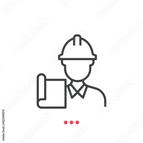 Engineer icon. Thin line icon vector.