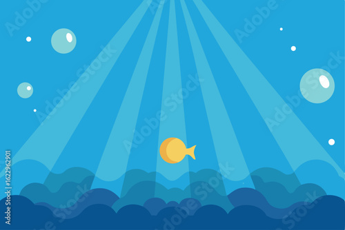 sunbeam rays piercing through underwater world ful (1).eps