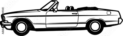 Classic Convertible Car Silhouette Vector Illustration for Automotive Enthusiasts
