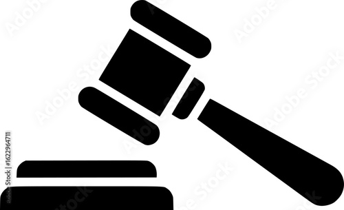 Silhouette of Gavel Hammer for Justice Law and Court Illustration Vector
