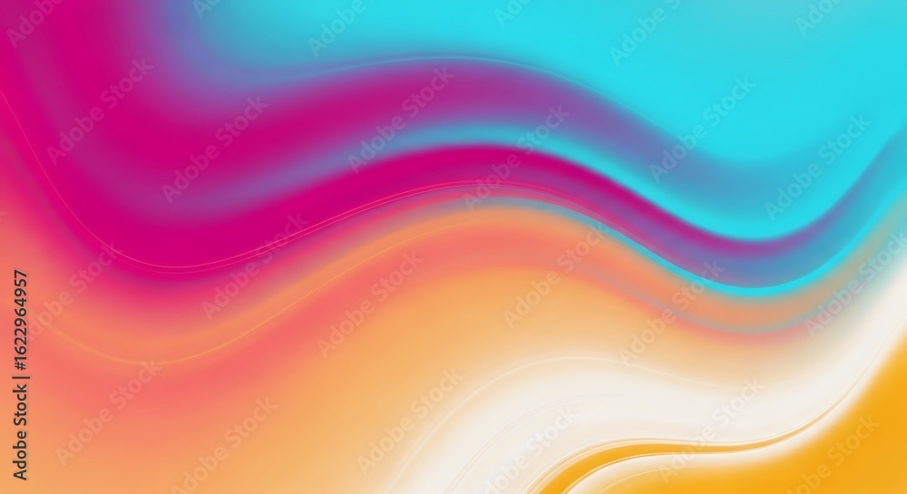 Obraz premium Abstract fluid gradient background with waves of pink, orange, and blue
