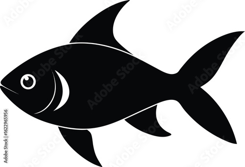 La poisson d'illustration vecteur aquatique de saumon de dessin animé de l'océan de l'art animal marin avec l'ailette pour la pêche et les aliments de fruits de mer