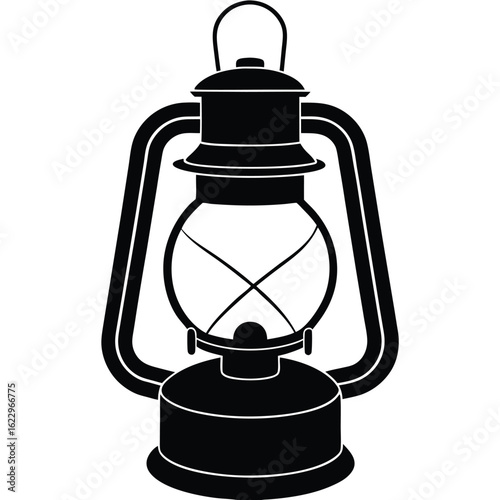 Vintage lantern silhouette kerosene lamp oil lamp
