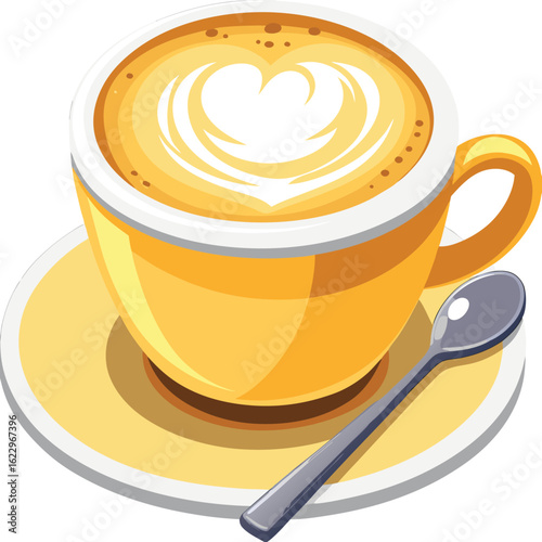 Flat illustration cappuccino coffee