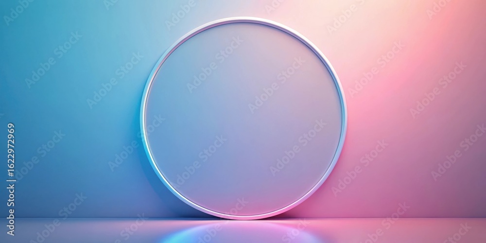 Obraz premium Oval Frame in a Pastel Room with Glowing Walls