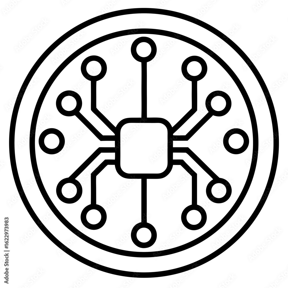 Smart Technology Icon – Minimalist Line Art Vector Design for Digital & AI Concepts Smart Technology Icon – Minimalist Line Art Vector Design for Digital & AI Concepts
