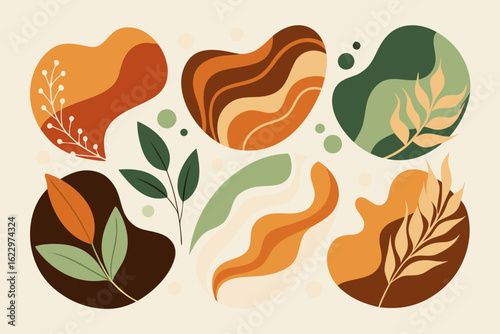  Organic Fluid Shape Botanical Set