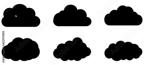 cloud icon set. vector symbol on transparent background