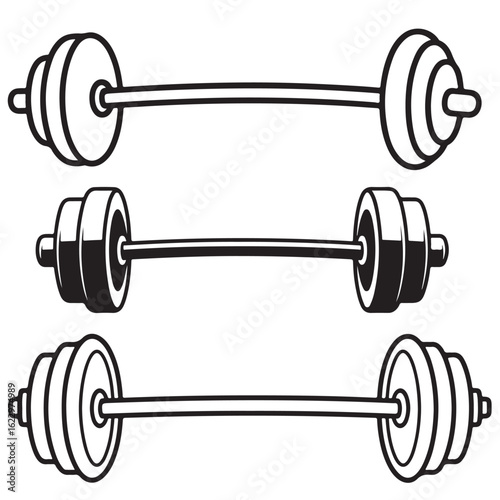 barbell vector silhouettes