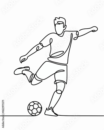  soccer, player, kicking, ball, line art, illustration, football, action, sports, athletic, movement, minimalistic, sketch, sport, dynamic, kick, outline, athlete, soccer art, footwork, game, motion, 