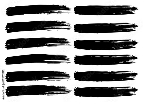 Bold Grunge Paint Boxes and Dirty Ink Splatters for Poster Design. Brush Stroke Frames and Smudges Perfect for Urban Typography Layouts and Grungy Design Composition.

