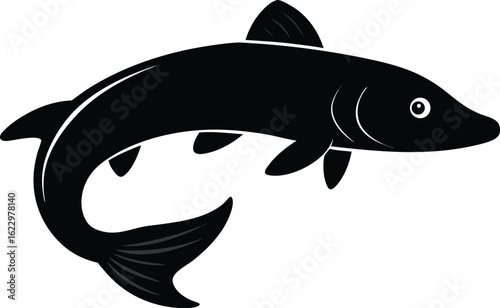 An illustration of a cartoon poisson swimming in the mer