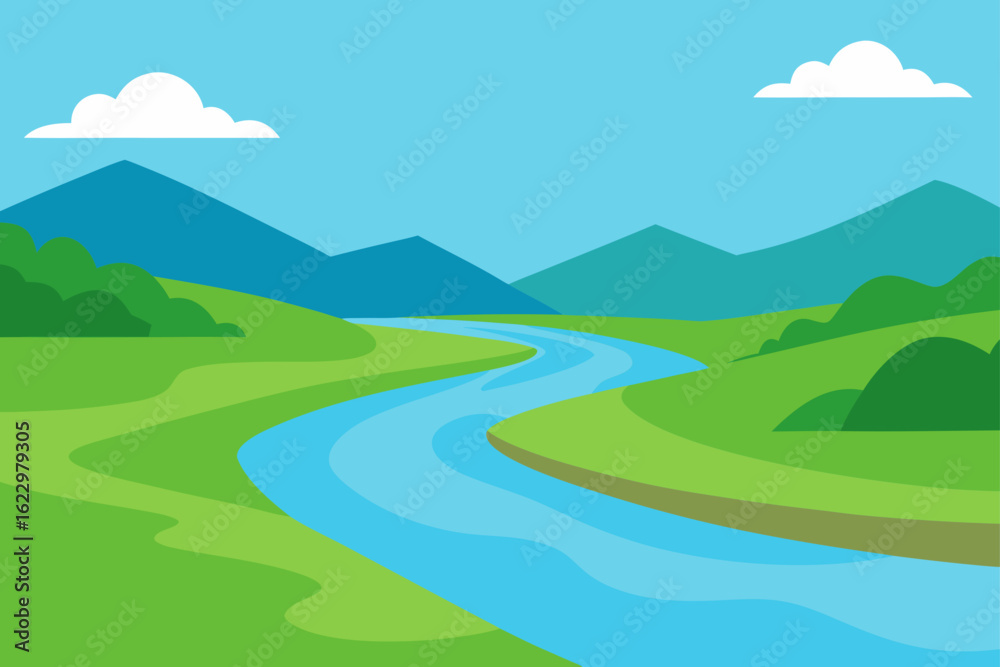 Fototapeta premium landscape with mountains and hills