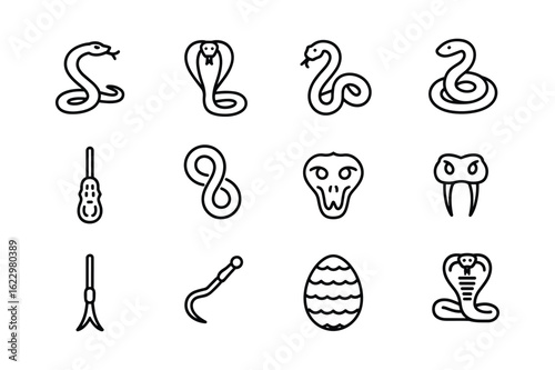 Serpent symbols and tools snake cobra