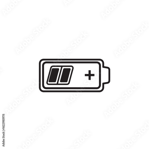 Vector art of battery icon showing partial charge level