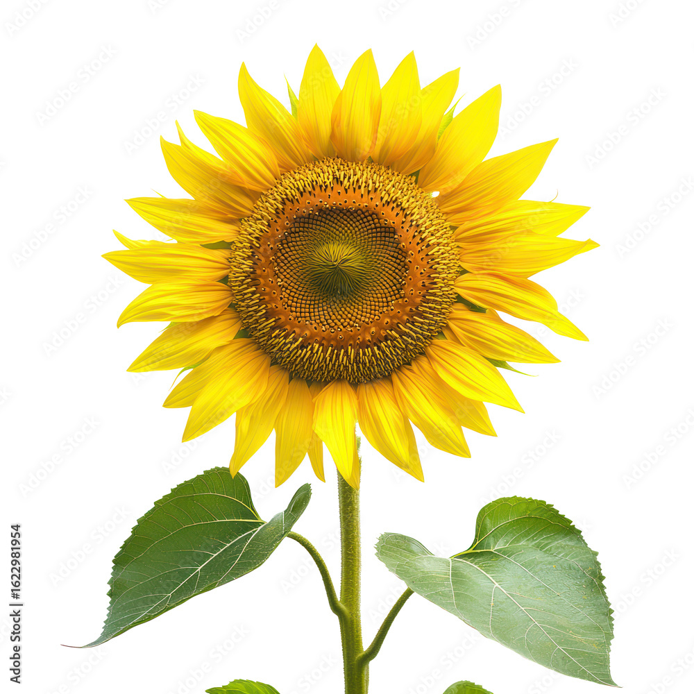 Obraz premium A giant sunflower, towering over the garden. full length isolate on transparent background