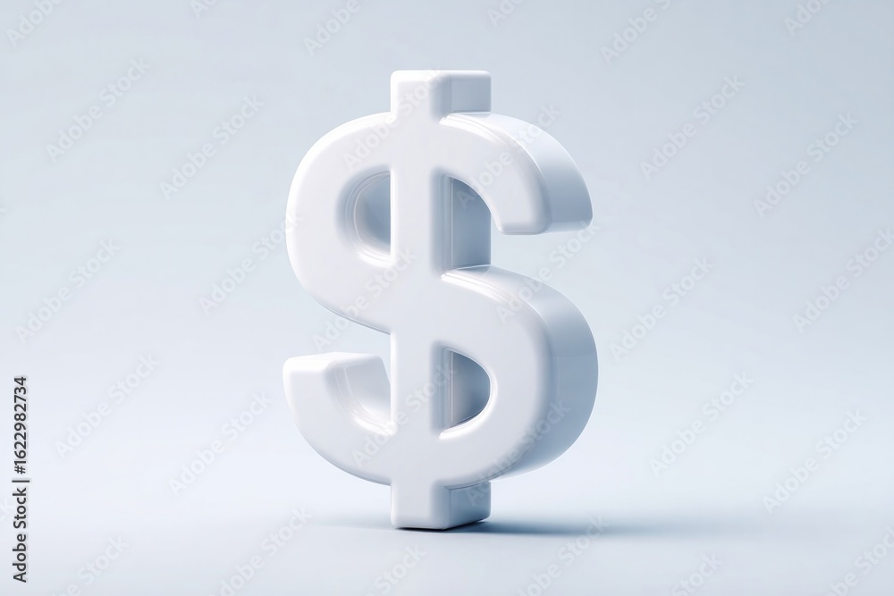 Obraz premium Three-dimensional dollar sign in clean, minimalistic design show