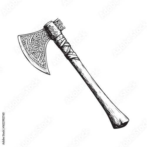 axe vector silhouette, Black axe silhouette isolated on white background. Axe icon vector illustration.
