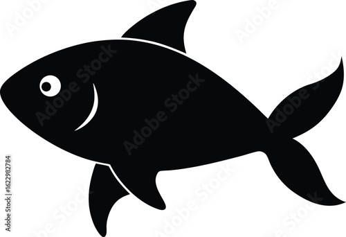 Prédateur marin, un requin nage à toute allure dans l'océan, comme une silhouette de dessin animé