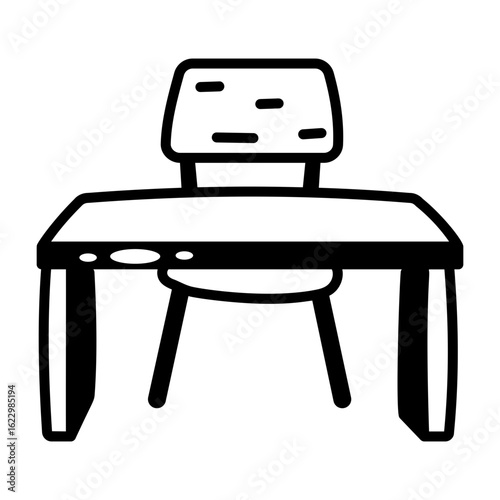 A sketchy style icon showing study table
