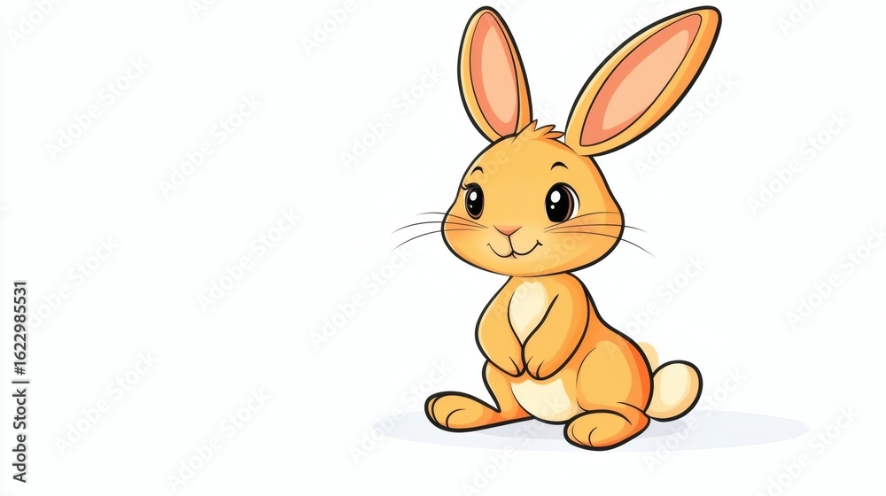 Fototapeta premium Cute cartoon rabbit illustration.