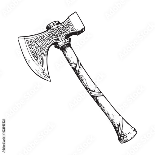 axe vector silhouette, Black axe silhouette isolated on white background. Axe icon vector illustration.