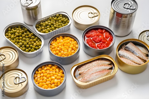 canned food white background