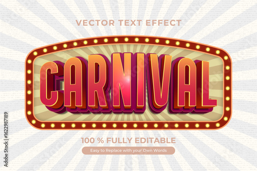 Carnival Style Vector Text Effect eye catching titles and