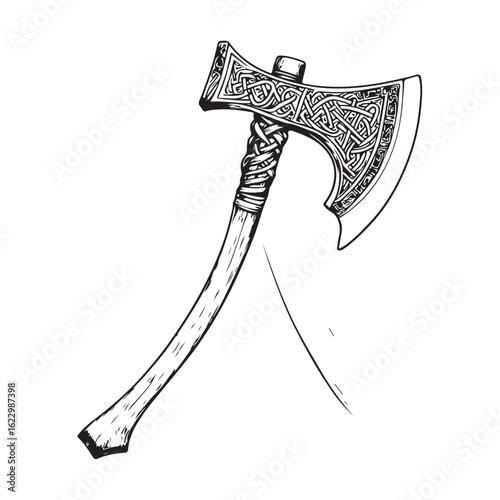 axe vector silhouette, Black axe silhouette isolated on white background. Axe icon vector illustration.