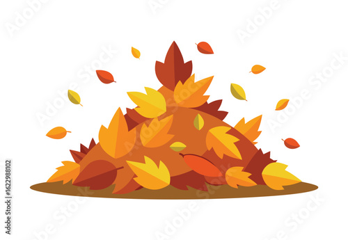 Autumn leaves pile vector clipart for fall season decoration isolated leaf illustration