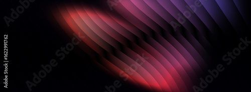 black and red ribbed glass gradient abstract background with smooth flowing wave texture and glossy luminous stripe pattern for minimal modern digital wallpaper design