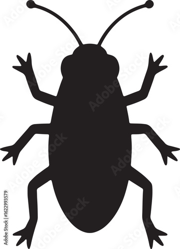 Silhouette of a Cockroach Insect Pest Creepy Crawly Bug Vector Illustration on Transparent Background