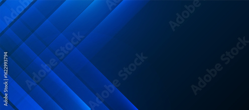 Modern abstract gradient dark navy blue banner background. blue banner background with modern dynamic stripes and lines pattern.Suit for cover, poster, banner, brochure, header, website