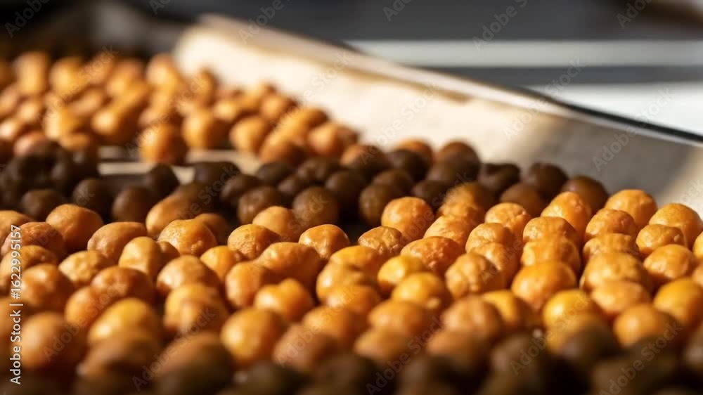 Roasted Chickpeas Food: Healthy Snack Close-Up Roasted Chickpeas Food: Healthy Snack Close-Up