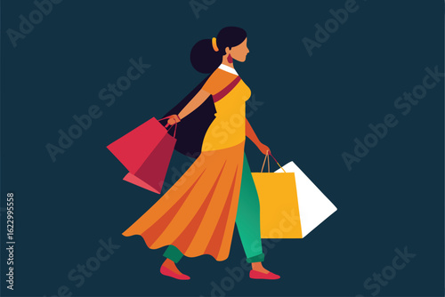 girl with shopping bags