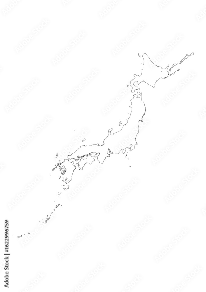 Fototapeta premium 日本地図 JAPAN Japan Map