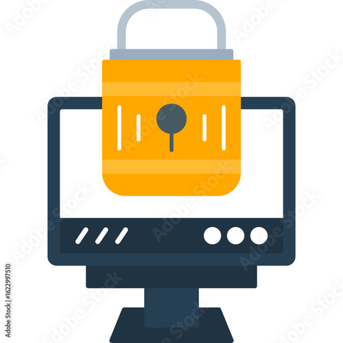 lock sever laptop user web icon data router