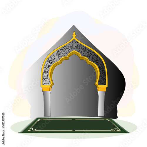 dome ornaments with a picture of a true concept of Islamic background
