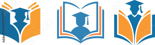 Education logo design vector template for university and school students