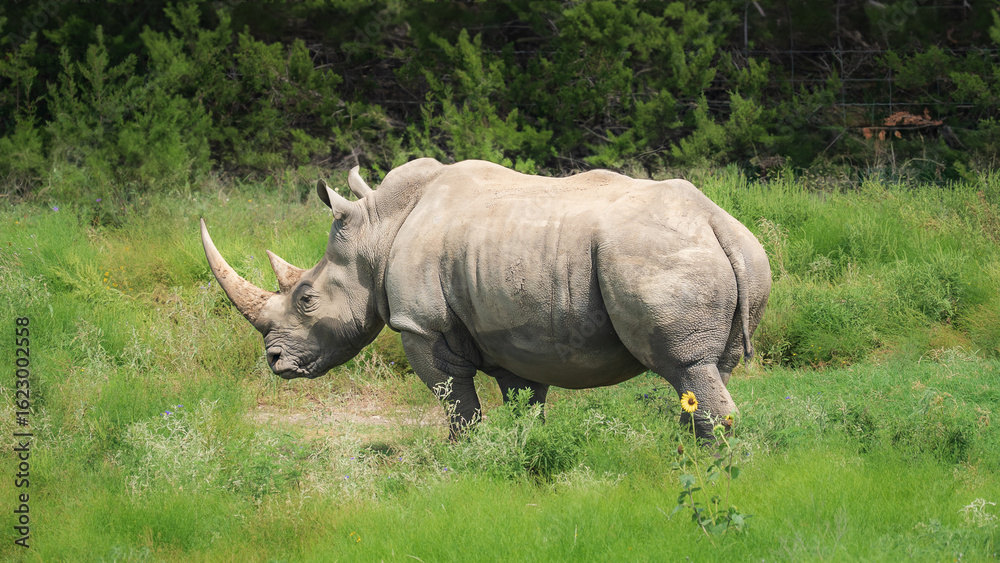 Obraz premium Rhino roaming around the wild