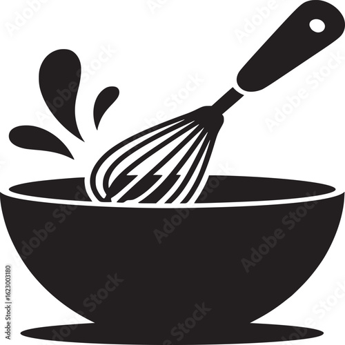 Whisk in Mixing Bowl Icon