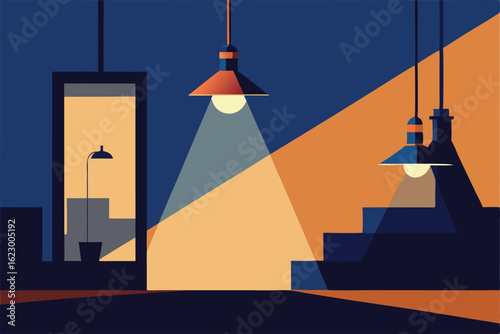 lamps and light fixtures illuminating rooms  .eps