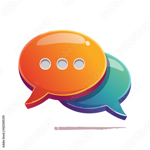Vibrant Speech Bubbles Illustration Communication Dialogue Conversation Cartoon Chatting Notifications Message Communication Concept