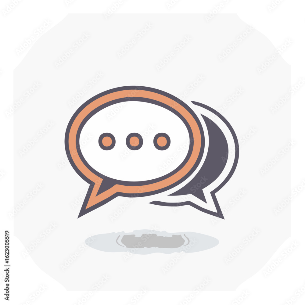 Obraz premium Dialogue Bubble Illustration with Three Dots for Messaging and Communication