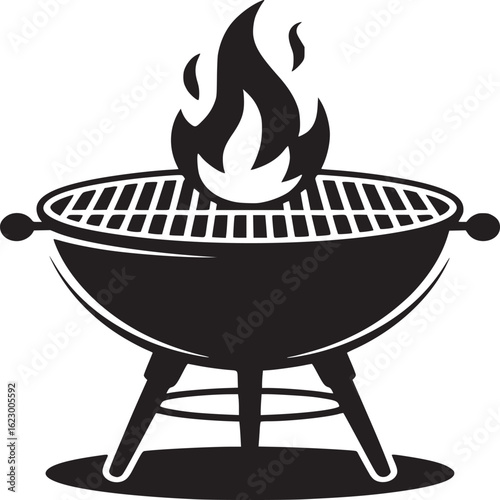 BBQ Grill with Flames