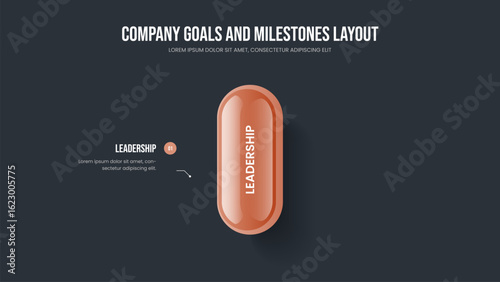 Modern Forecast Slideshow Template Vector Illustration. Market Growth One Step Diagram Slide Design. Professional Solution 1 Element Infographic Frame Layout.