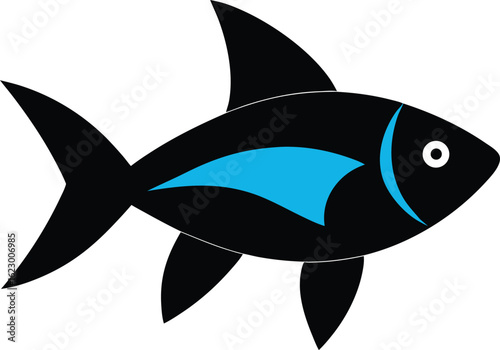 Colorful vector clip art of a fish, showcasing its fins and scales in a stylized design