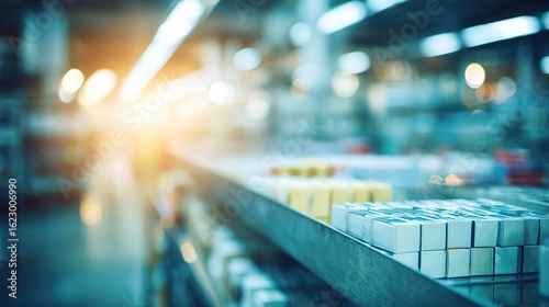 Wallpaper Mural Warehouse interior with neatly stacked boxes, soft overhead light creating an orderly atmosphere. Torontodigital.ca